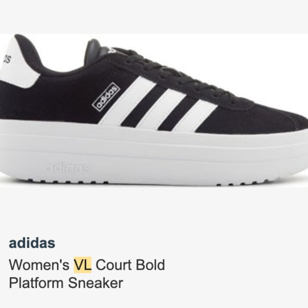 Adidas VL Court Bold Platform Sneaker - Size 10 / 10.5 - Picture 2 of 3